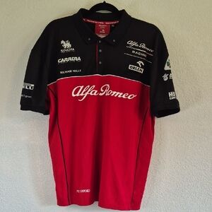 Alfa Romeo F1 Herren Polo Shirt Red and Black Orlen Race Team Collection Sz 2XL